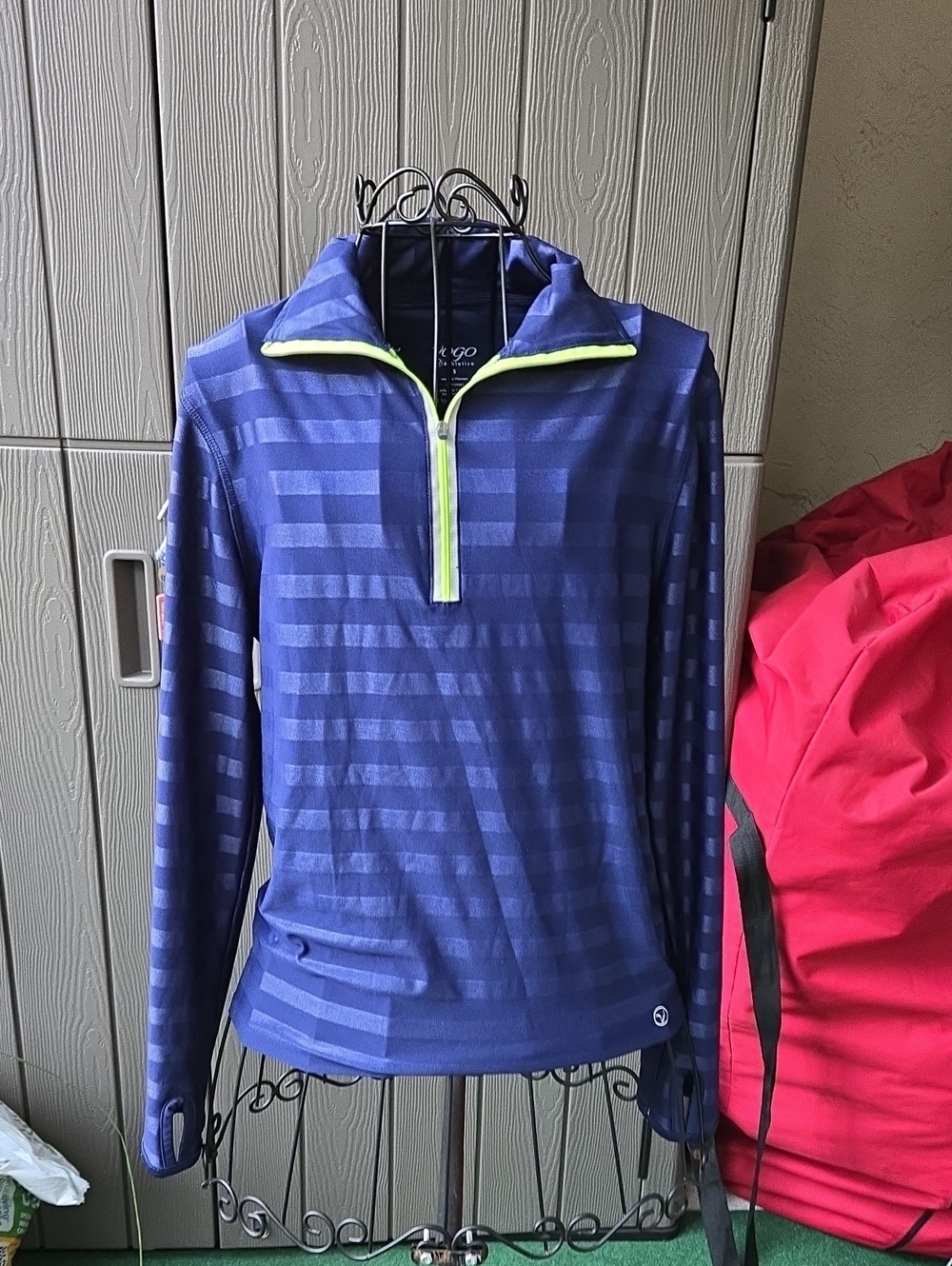 VOGO Athletica Navy Blue Performance Top with White Logo